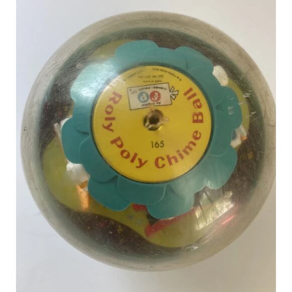 Vintage 1966 Fisher Price Toys Roly Poly Chime Ball Musical Baby Carousel - Picture 4 of 5